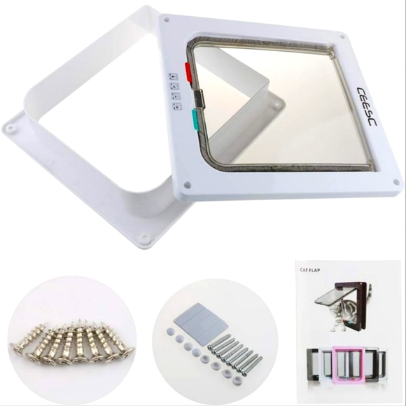 CEESC 4-Way Locking Pet Door - 6.18"(W) x 6.3"(H) - Medium size - Picture 3 of 5